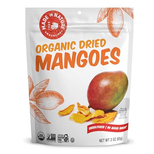 Made in Nature Organic Dried Fruit, Mangoes, 3oz Bags (6 Count) – Non-GMO, Unsulfured Vegan Snack - Thumbnail 2