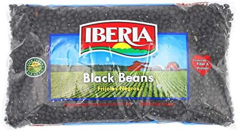 Iberia Black Beans, Dry Beans 4 lbs, Bulk Dry Black Beans Bag, Fiber & Protein Source, Farm Fresh# 1 Grade Black Beans