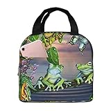 Capacità potente: borsa termica per il pranzo è di 20 x 12 x 20 cm (lunghezza x larghezza x altezza). La tasca per posate di nuovo design ti offre spazio più pulito e conveniente. Puoi riporre molto facilmente più cibo come pranzo, panino, insalata, bevande e frutta, o cose come impacchi di ghiaccio, bottiglia d'acqua.