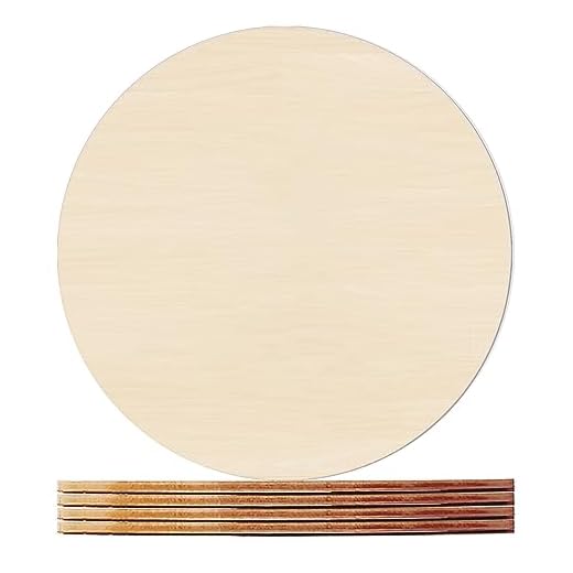 HILELIFE Wood Rounds for Crafts 10 Inch - 5 Pack Wood Round, Unfinished Wood Circles for Crafts, Round Wooden Discs, Circle Wood Sign Blank