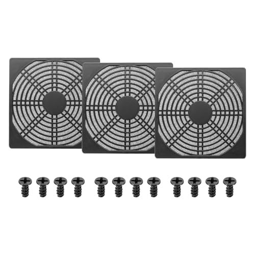 Grille de filtre pour ventilateur avec vis PATIKIL pour réfrigérateurs noirs