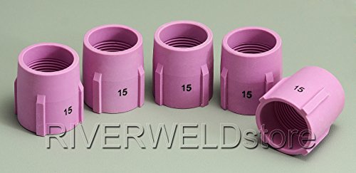 Image of RIVERWELD TIG Gas Lens Alumina Nozzle 53N89 15# 15 /16 inch 24.0mm 10pcs