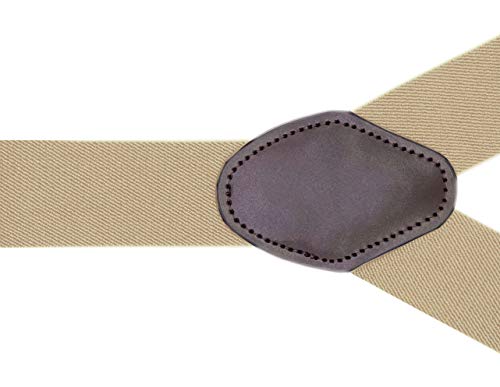 Ayosush Heavy Duty Suspenders For Men Snap Hooks Heavy Duty Big And Tall Beige Classic Wedding Groomsmen #TOP2
