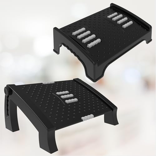 Image of Techhark Footrest 2pcs Combo for office chair with Massager Texture and Roller leg feet resting stool foot rest Under Desk table for office home foot rester for at Work from home office