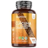 Curcuma Bio, Poivre Noir & Gingembre, 180 Gélules Vegan, Certifié AB...
