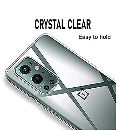 Image of Soft Flexible Silicone Back Cover (OnePlus 9 Pro, Transparent Case + Screen Guard)