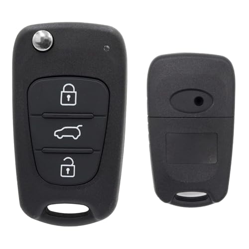 Lizbn 3 Buttons Hyundai Remote Control Key Fob Folding Hyundai i30 Replacement Key Fob Kia Sportage Key Cover for Hyundai i20 i30 i35 Kia K2 K5 Sorento Sportage Elantra with Blade 433MHz ID46 Chip