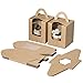 Cupcake-Boxen, Muffin Behälter mit Einsätzen, Sichtfenster und Griff, Braun Karton Geschenk Boxen Pappe für Verpackung Kekse, Kuchen, Dessert, Dekorieren und Transportbox, 12 Stück