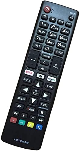 TV Remote Control AKB75095308 New Replacement Remote Fit for Various LG Ultra HD TV with Netflix Amazon Buttons for LG TV 28MT49S 32LJ610V 43UJ630V 43UJ634V Universal Remote Control