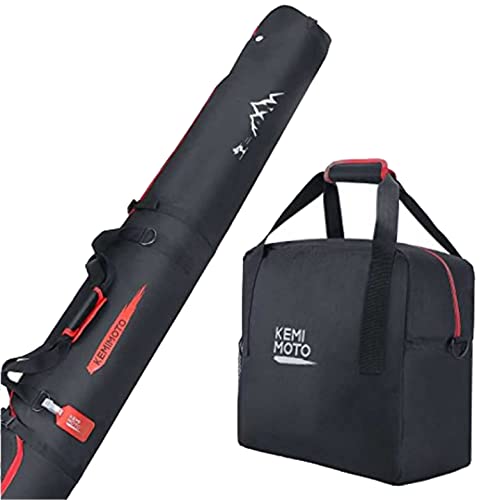 KEMIMOTO Sac de ski et sac à chaussures de ski, sac de ski de 25 l et skis de transport jusqu
