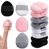 Ouligay 6PCS Mini Powder Puff Velvet Finger Powder Puffs Reusable Small Drop-Shaped Makeup Puff for Foundation/Rouge/Highlight/Shadow 4 Color