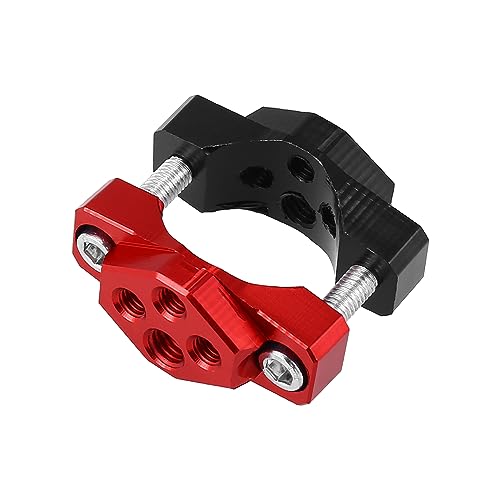 Motoforti 17 bis 32mm Universal Lenkerklemme, verstellbare Rückspiegelverlängerung, Offroad-Scheinwerferhalterung für Motorrad, Sportbike, Scooter, Schwarz, Rot