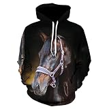 SMYUI 3D Hoodies Sudaderas con Capucha Unisex Divertida Sudadera con Capucha y Estampado Animal Horse men-WE-417 XXXXL Sudadera con Capucha y Estampado Animal Horse men-WE-417 XXXXL