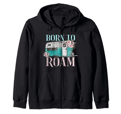 BORN TO ROAM Van Life Travel Nomad Vacation Camper Camping Sudadera con Capucha
