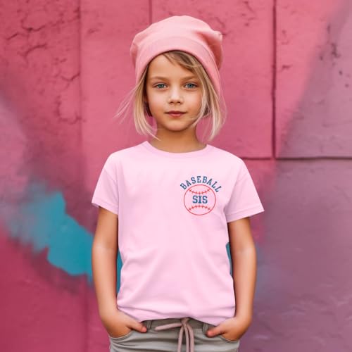 Toddler Baseball Sister Shirt Baby Girl Baseball Outfit Big Sister Shirt I'm Just Here for The Snacks Tee Top4