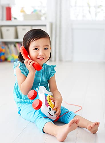 Fisher-Price Toddler Pull Toy Chatter Telephone Pretend Phone With Rotary Dial And Wheels For Walking Play Ages 1+ Years #TOP2