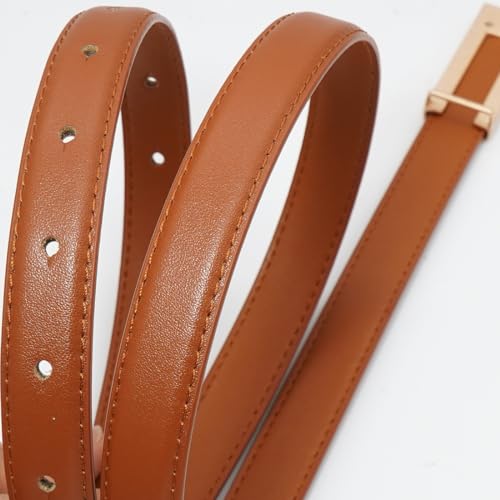 Women Skinny Leather Belt Thin Waist Belts for Dresses Jeans Pants 5