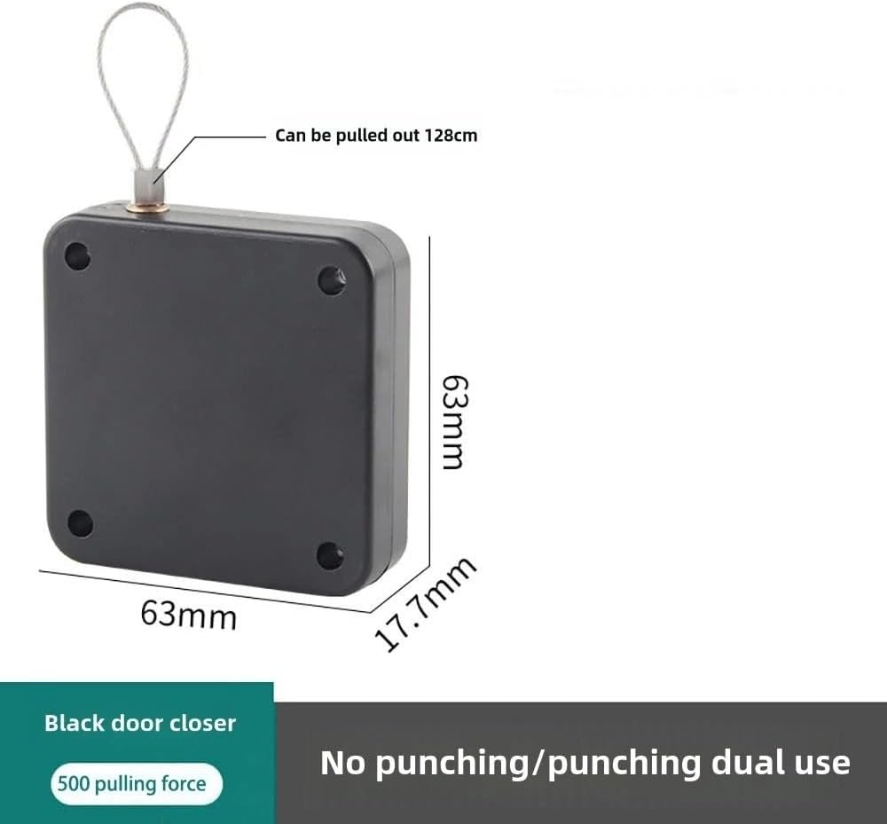 Door Closer Automatic Induction Thickened Pull Rope Closing Device Punch-Free Telescopic Sliding Door(500)