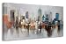 Canvas Wall Art Prints Modern Abstract Cityscape Brooklyn Bridge Painting Stretched and Framed Modern Colorful New York Skyline Buidlings Picture for Home Office Decor 48"x24", Original Design