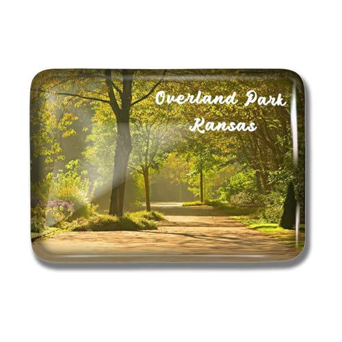 Nogytize Crystal Glass Fridge with Strong Magnet in Overland Park Kansas USA Travel Souvenir Collectibles Funny for Kitchen Home Decoration Office Whiteboard Landmark