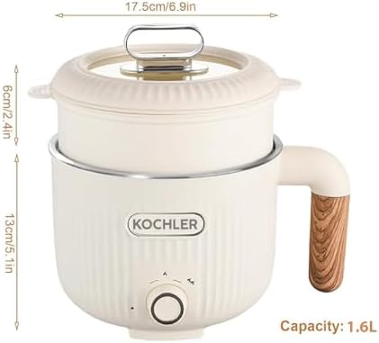 Kochler Çok Amaçlı Elektrikli Tencere | 600W | 1.6L | Buharlı ve Yağda Pişirme Özellikli -JJ18B-1 - Görsel 3