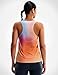 MIER Limitless - Running Tank Tops, Women's Seamless Quick Dry Marathon Racing Singlets, Ultra Lightweight, Rainbow Clouds, XL