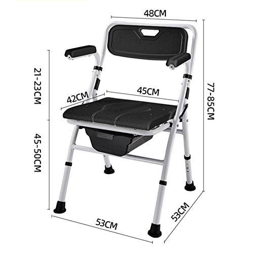 Ddtp Stools,Shower Chair Height Adjustable Shower Stool With Padded Armrests And Back, Elderly Bath Seats With Handles, Shower Seat For Disabled Bath Stool For Bathtub/Black/Without Buckt #TOP1