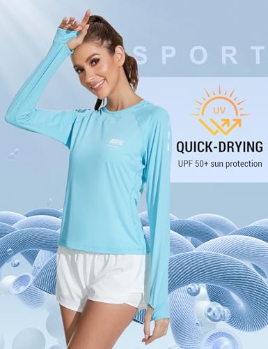 Image of Venzina Women's Slim-Fit Running Hoodie with Reflective Lettering IUPF50+ Quick-Dry Long Sleeve with Thumbholes | for Night Jogging, Yoga & Commute(Size Up)