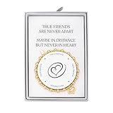 Philip Jones 18k Gold Plated True Friendship Quote Stretch Bracelet with Gift Box