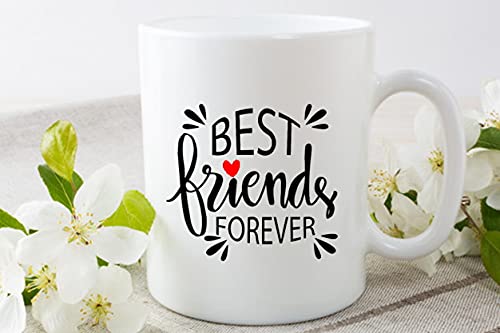 Image of Funny Bestie with Friendship Quotes Printed 325 ml Ceramic Coffee Mug /Tea Cup Gift for Girls, Best Friends, Sister Mom, Wife, Girlfriend 325 ml (Best Friend-19)