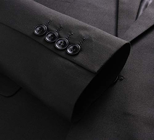 Mogu Mens Casual Dress Suit Slim Fit Stylish Blazer Coats Jackets Us Size Blazer 38/Pants 34 Black #TOP7