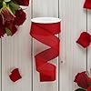 Cross Royal Burlap Wired Ribbon, Red, 1.5 Inches x 10 Yards