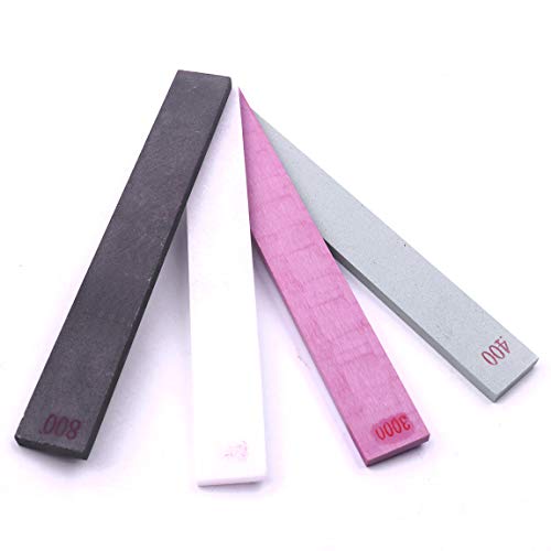 Sharpening Stones Set - CHEERBRIGHT 4pcs Sharpening Whetstone Set/Oilstone Polishing Sharpener Stone - 400#,800#,3000#,8000#