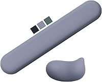 Vista 9 de Reposamuñecas para teclado y alfombrilla de mouse, juego ergonómico de espuma viscoelástica para teclado de espuma viscoelástica, piel de lujo