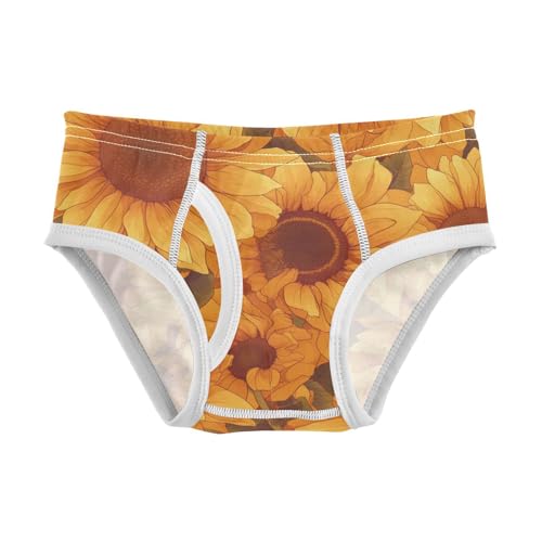 KLL Sunflowers Pattern Artistic Toddler Boys' Cotton Athletic Underwear Breathable Undies