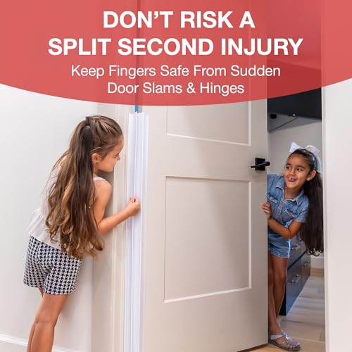 Fingersafe Push Side Door Hinge Finger Guard for Kids Safety, White, 43" by Fingersafe - Used condition - Image 7