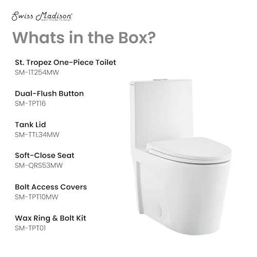Image of St. Tropez One-Piece Elongated Toilet Vortex Dual-Flush in Matte White 1.1 /1.6 gpf