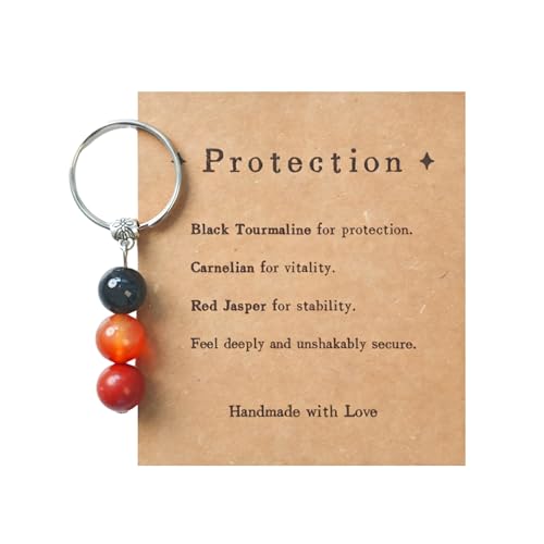 Protection crystal keychain with black tourmaline