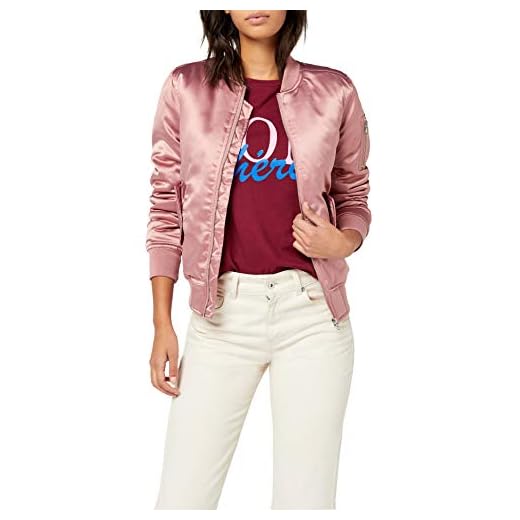 Urban Classics Ladies Satin Bomber Jacket, Chaqueta para Mujer, Rosa (oldrose 738), XS