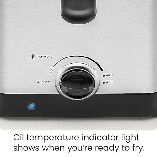 OFNHJK 2.5L Electric Deep Fat Fryer - 1000W Compact Fryer with Adjustable Temperature 130-190°C, Non-Stick Stainless Steel for Chips, Fries, and Donuts - Image 5