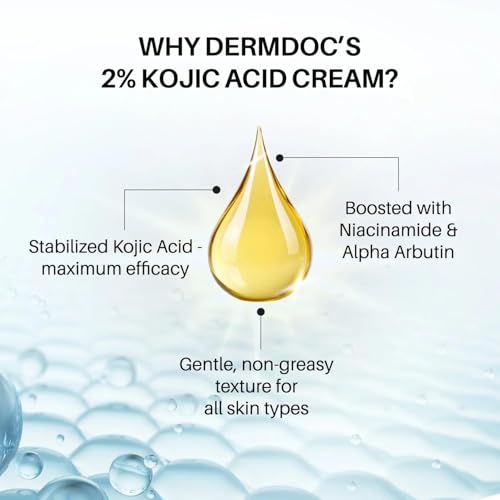 Image of DERMDOC 2% Kojic Acid Glow Fusion Formula Night Cream (12 gm pack of 2) | Skin Brightening I Targets Pigmentation I With Niacinamide & Alpha Arbutin
