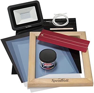 Speedball Speed Screens Screen Printing Kit, Includes Ink, Squeegee, Frame, UV Exposure Light