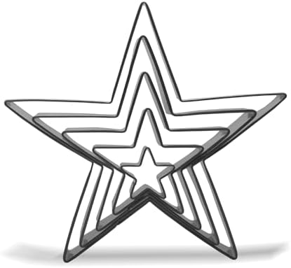 Keewah Star Cookie Cutter Set - 5”,4”,3”,2”,1” - 5 Piece - Stainless Steel