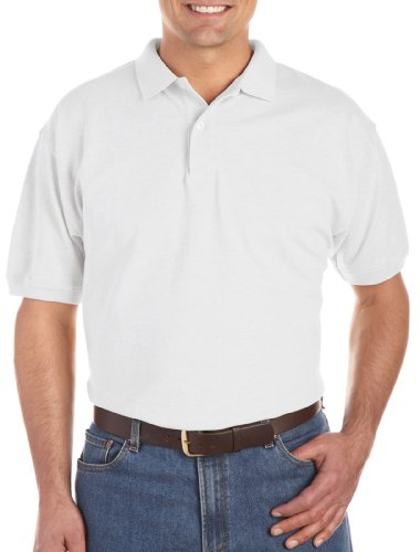 Harbor Bay by DXL Men's Big and Tall Piqué Polo Shirt, Tango Red Heather