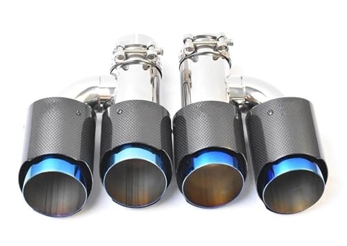 Silencieux d'échappement embout carbone brillant 54-101mm double tuyau auto