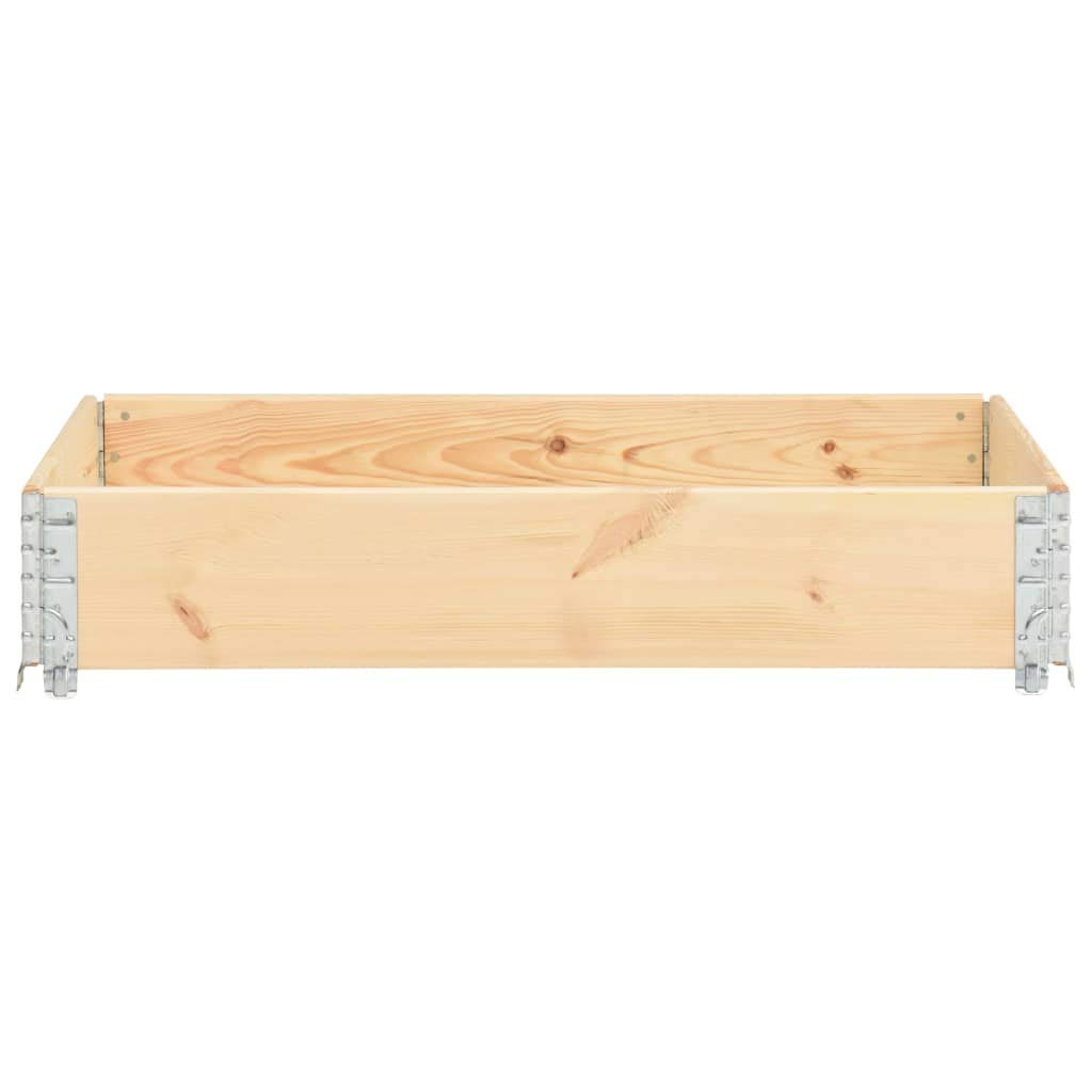 Podwyższona grządka z litego drewna sosnowego, 50 x 100 x 19 cm, możliwość układania w stos i składana, z ocynkowanymi metalowymi narożnikami, idealna jako donica na rośliny, doniczka na