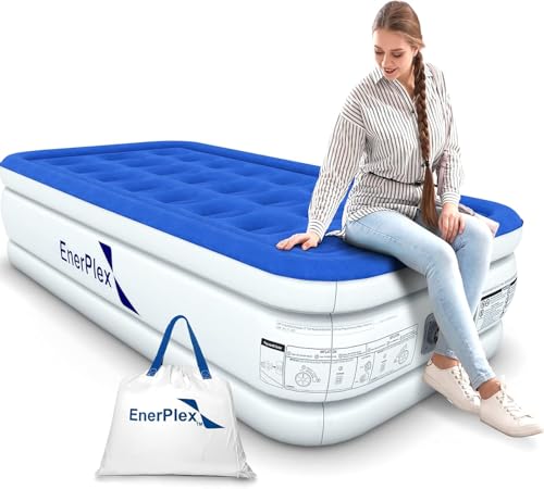 EnerPlex Twin Air Mattress with Built-in Pump - 16 Inch Double Height Inflatable Mattress for...