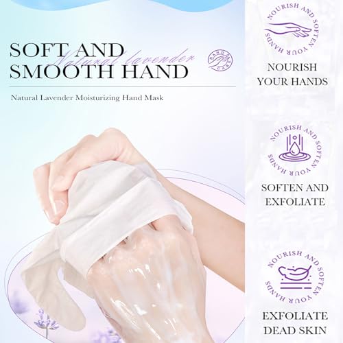 6 Paar Handmaske Feuchtigkeitsspendende Handmask - Handpflege Handschuhe mit Lavendel Milch Rose Geschmack Für Sehr Trockene Hände, Hand Peeling Maske für Frauen und Männer