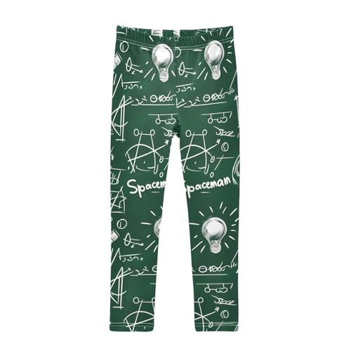 ALAZA Girls' Leggings Children's Yoga Pants Skinny Printed Dance Note Blackboard Lightbulb Comfortable 4T