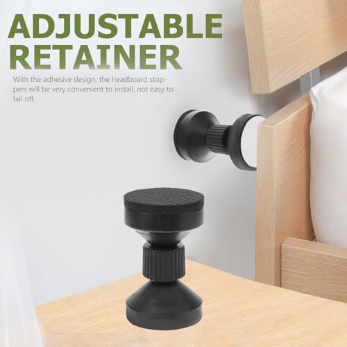 ¡Evita ruidos! Topes de cabecero ajustables Ciieeo negros, kit de 2 piezas antivibración de cama 4